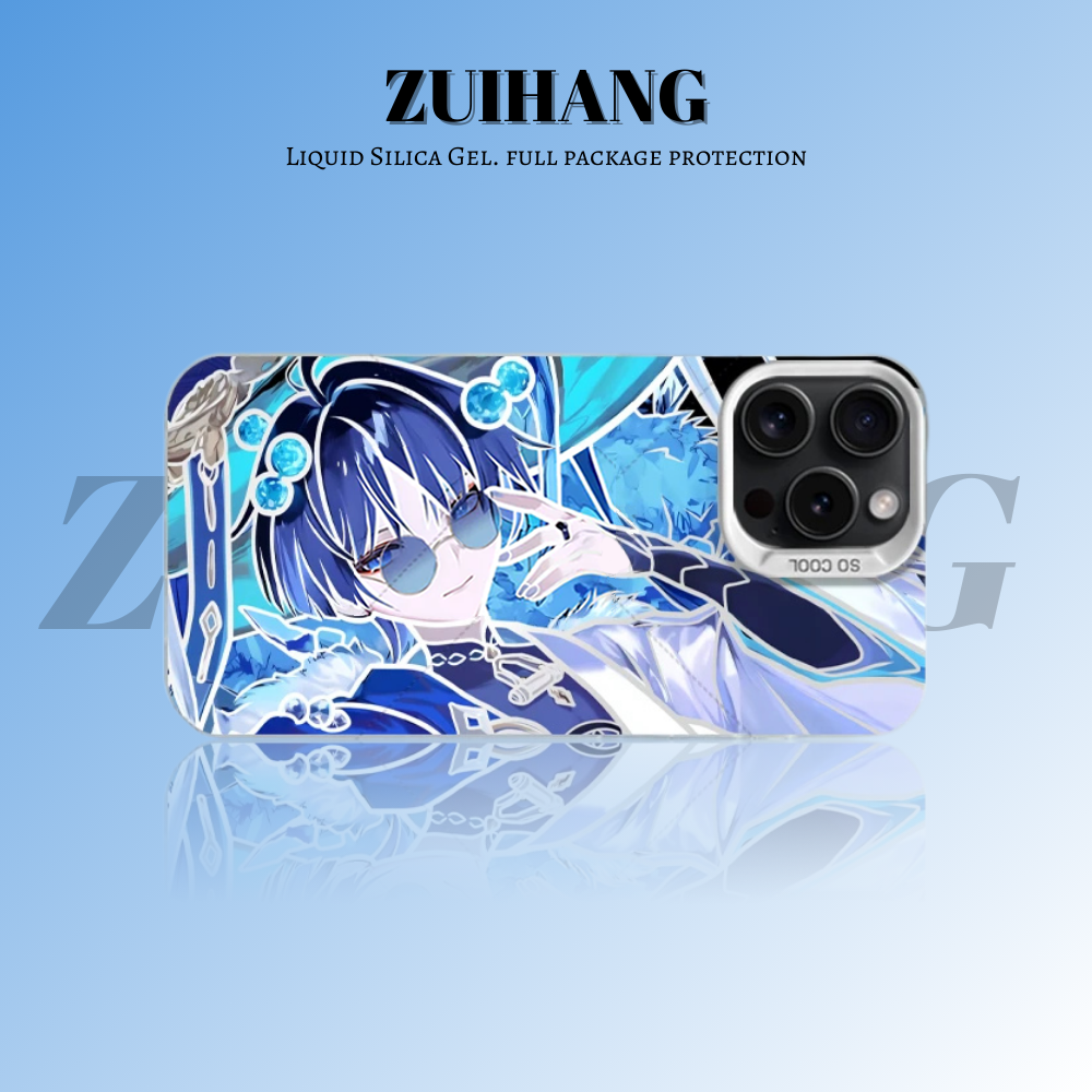 原神彩銀線條漸變防摔手機殼-ZUIHANG SHOP