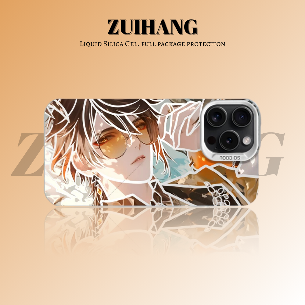 原神彩銀線條漸變防摔手機殼-ZUIHANG SHOP