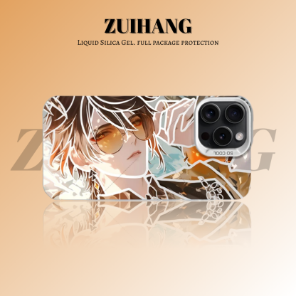 原神彩銀線條漸變防摔手機殼-ZUIHANG SHOP