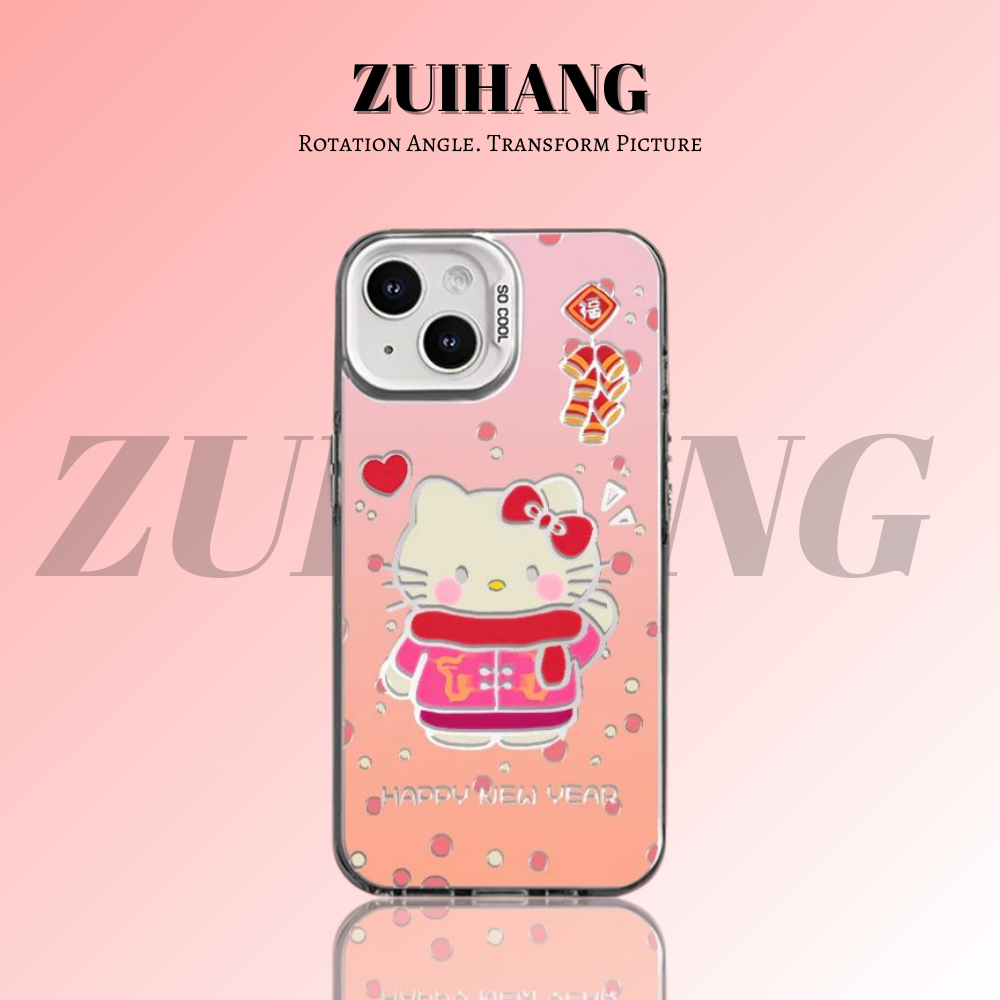 HelloKitty彩銀線條漸變防摔手機殼-ZUIHANG SHOP