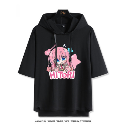 孤獨搖滾新款 親子情侶男女款連帽短袖T恤-ZUIHANG SHOP