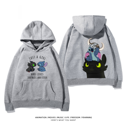 馴龍高手聯名史迪仔新款 親子情侶男女款連帽衛衣-ZUIHANG SHOP