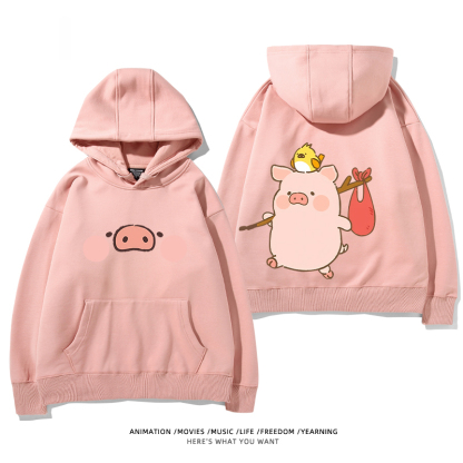 LULU豬新款 親子情侶男女款連帽衛衣-ZUIHANG SHOP