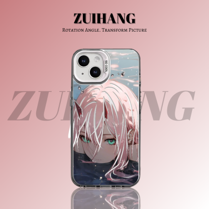 DARLING in the FRANKXX彩銀線條漸變防摔手機殼