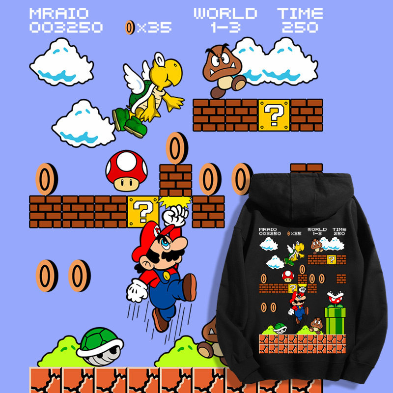 超級瑪利歐新款 親子情侶男女款連帽衛衣-ZUIHANG SHOP