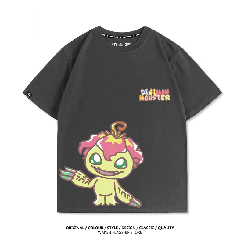 數碼寶貝 2025親子情侶男女同款 印花短袖T恤