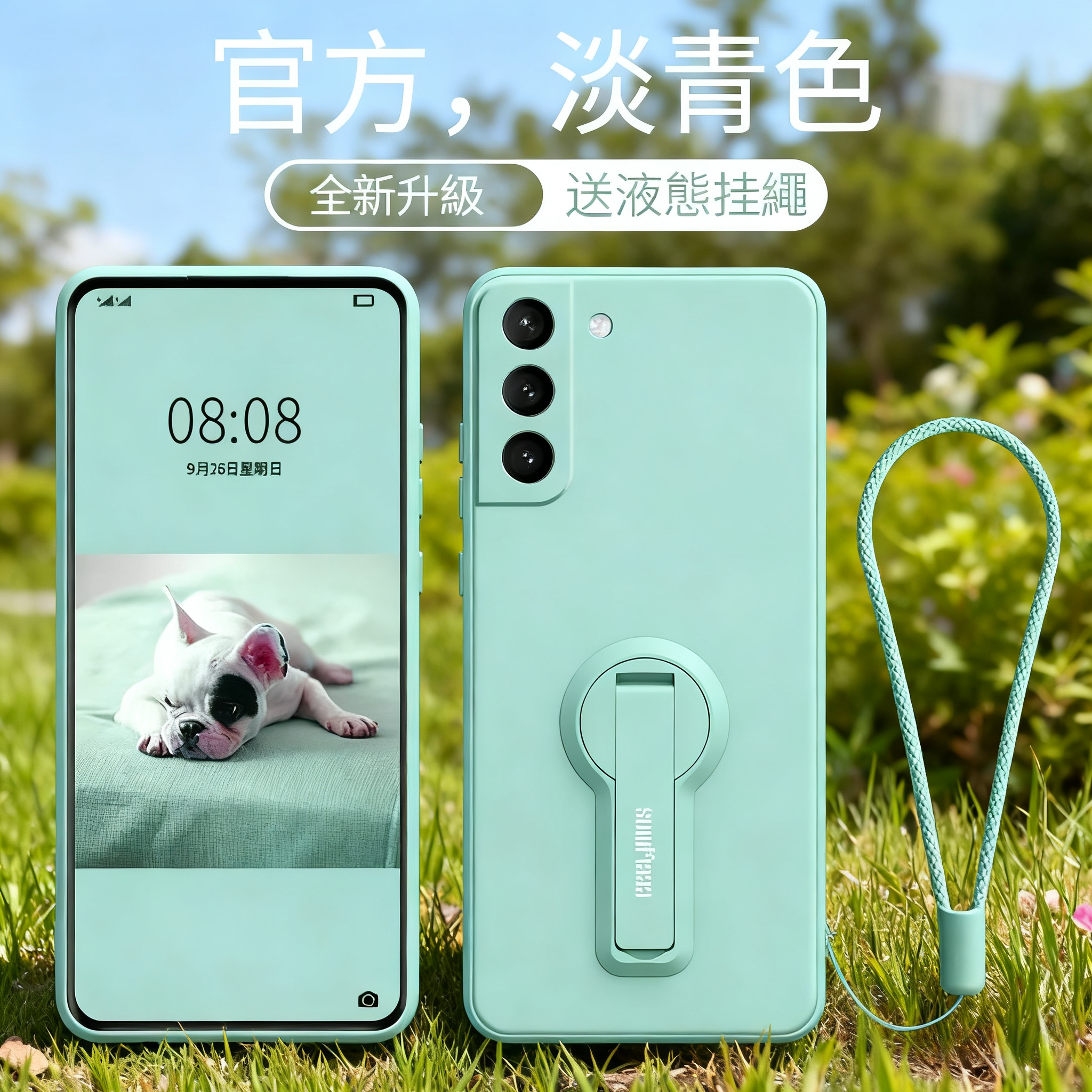 三星 新品上市 液態矽膠折疊支架手機殼