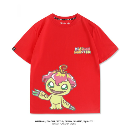 數碼寶貝 2025親子情侶男女同款 印花短袖T恤