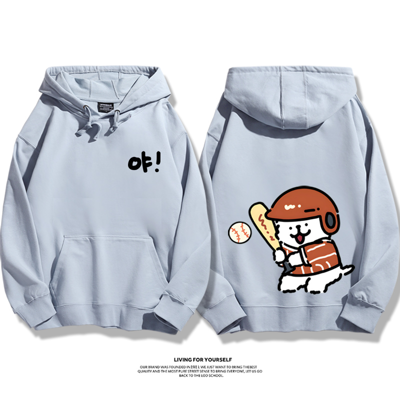 線條小狗新款 親子情侶男女款連帽衛衣-ZUIHANG SHOP