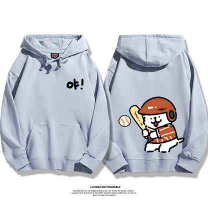 線條小狗新款 親子情侶男女款連帽衛衣-ZUIHANG SHOP