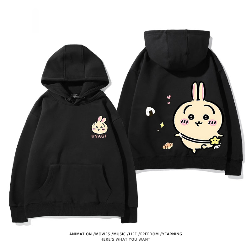 chiikawa 2024秋冬新款親子情侶裝薄絨款連帽衛衣