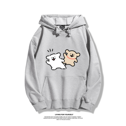 線條小狗新款 親子情侶男女款連帽衛衣-ZUIHANG SHOP