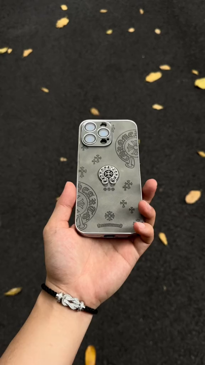 克羅心金屬立標皮質手機殼