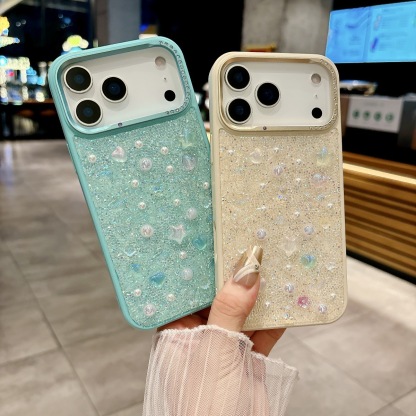 iPhone17系列上新 新款奢華珍珠水鑽手機殼