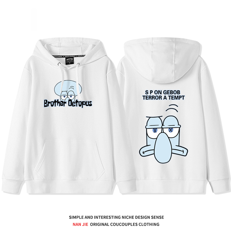 海綿寶寶聯名 2025秋冬新款 親子情侶裝連帽衛衣