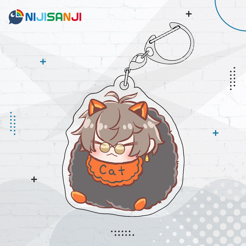 Luxiem彩虹社全員同人週邊 NIJISANJI EN 雙面夾層鑰匙扣掛件吧唧