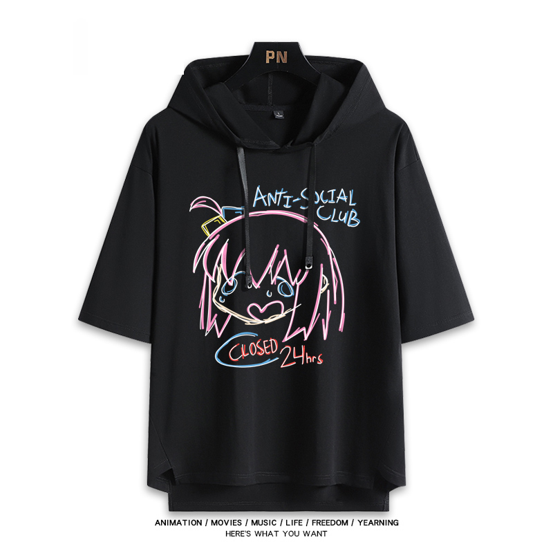 孤獨搖滾新款 親子情侶男女款連帽短袖T恤-ZUIHANG SHOP