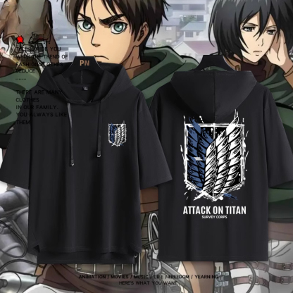 進擊的巨人 連帽短袖T恤-ZUIHANG SHOP