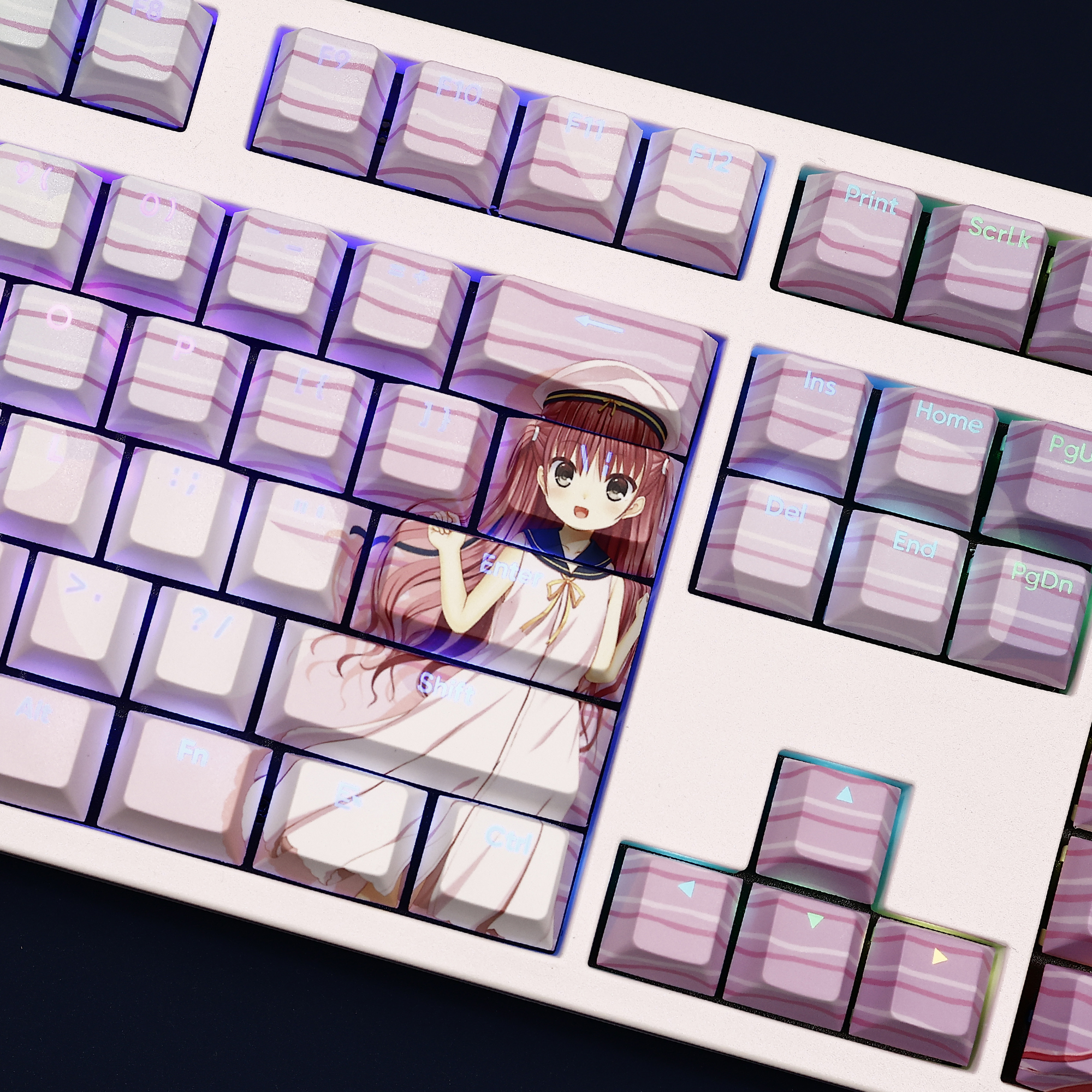 加藤羽未Summer Pockets透光RGB108鍵標準配列衛星軸鍵帽-ZUIHANG SHOP