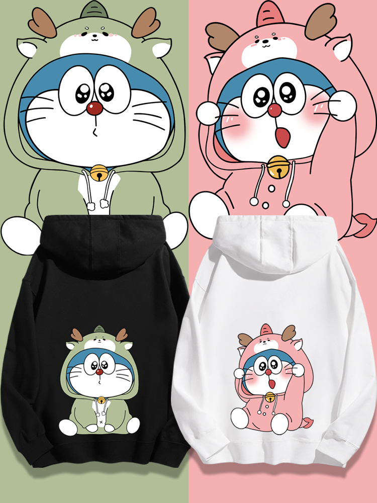 Q版新年叮噹貓新款 親子情侶男女款連帽衛衣-ZUIHANG SHOP