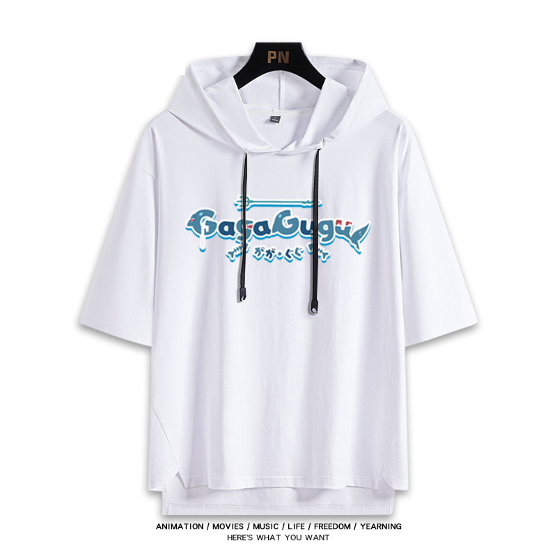 Vtuber HOLOLIVE 連帽短袖T恤 噶嗚·古拉 がうる・ぐら Gawr Gura-ZUIHANG SHOP