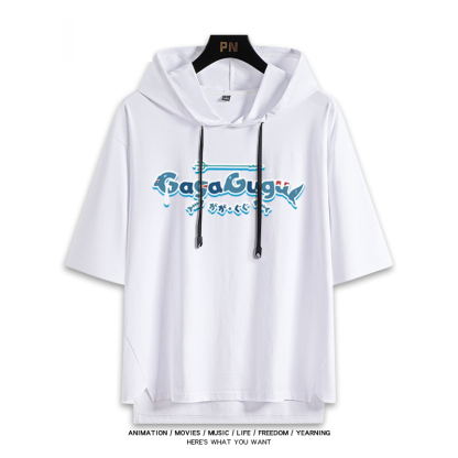 Vtuber HOLOLIVE 連帽短袖T恤 噶嗚·古拉 がうる・ぐら Gawr Gura-ZUIHANG SHOP