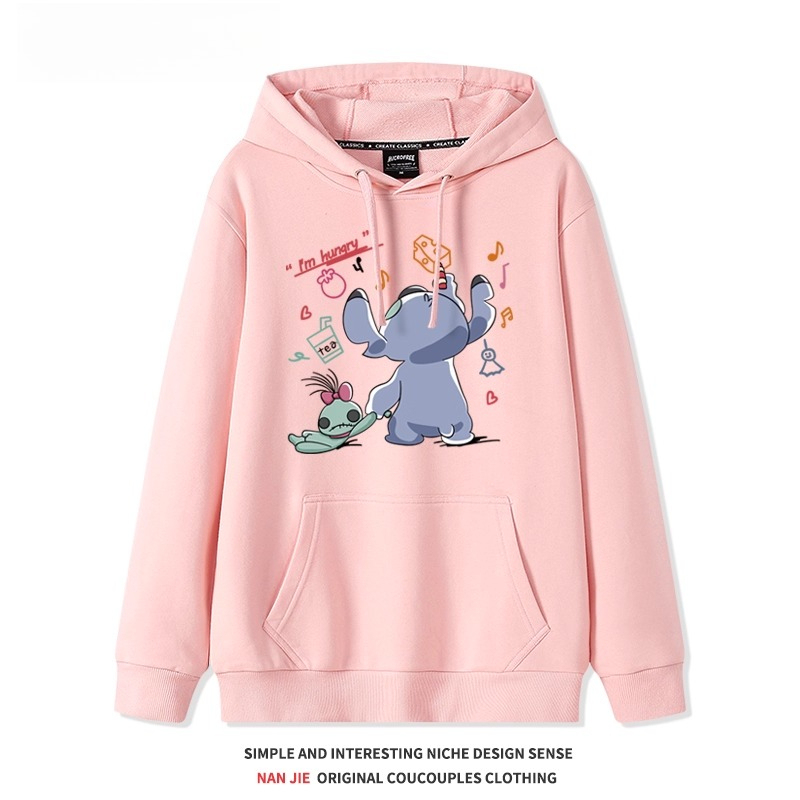 史迪仔 聯名衛衣2025秋冬新款 親子情侶裝連帽衛衣