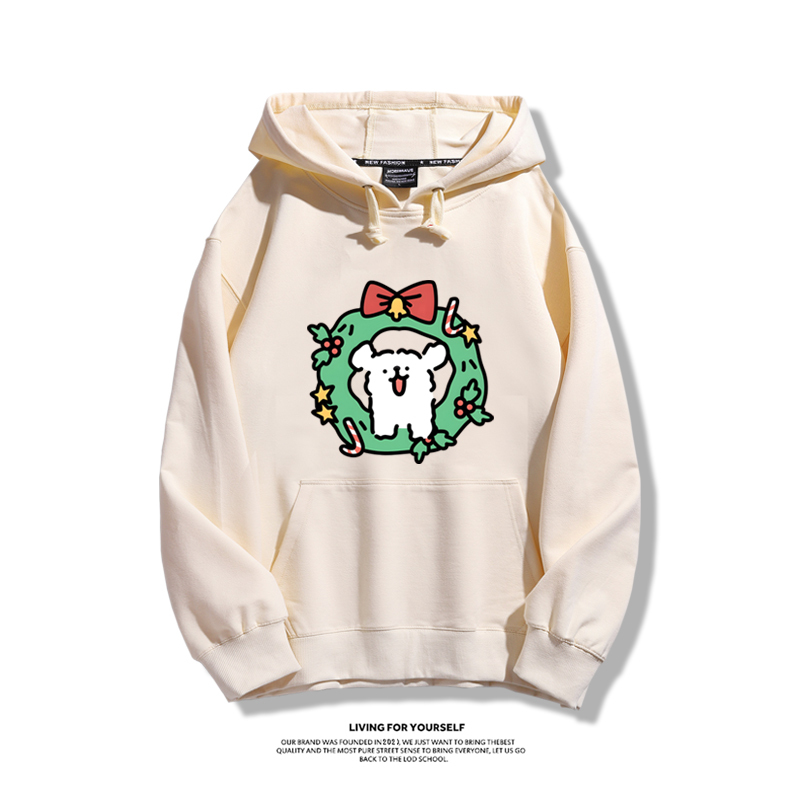 線條小狗新款 親子情侶男女款連帽衛衣-ZUIHANG SHOP