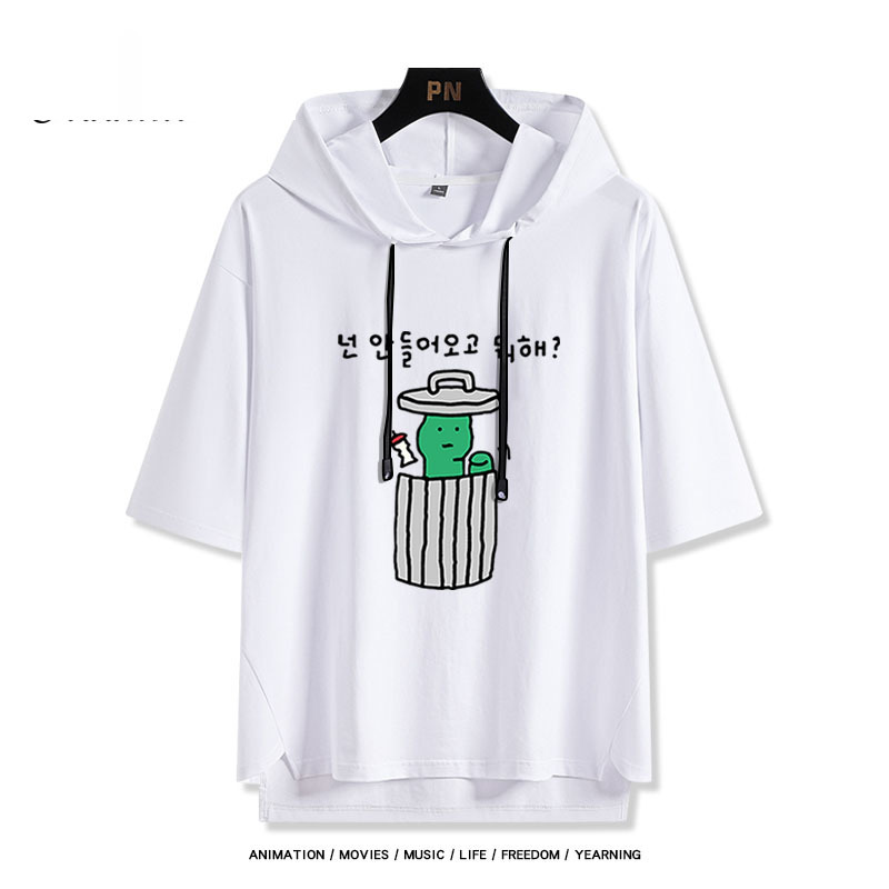 Joguman 綠色搞怪小恐龍 連帽短袖T恤-ZUIHANG SHOP