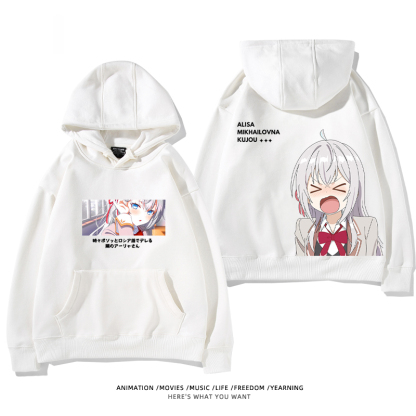 不時輕聲地以俄語遮羞的鄰座艾莉同學新款 親子情侶男女款連帽衛衣-ZUIHANG SHOP