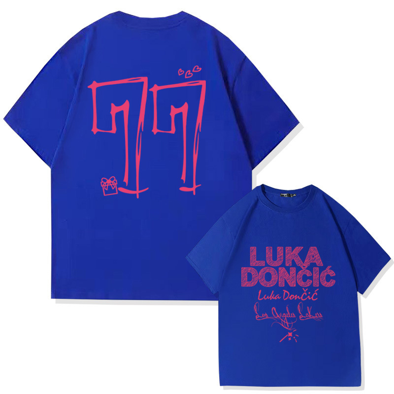 湖人隊東契奇77號 2025親子情侶男女同款 印花短袖T恤-ZUIHANG SHOP