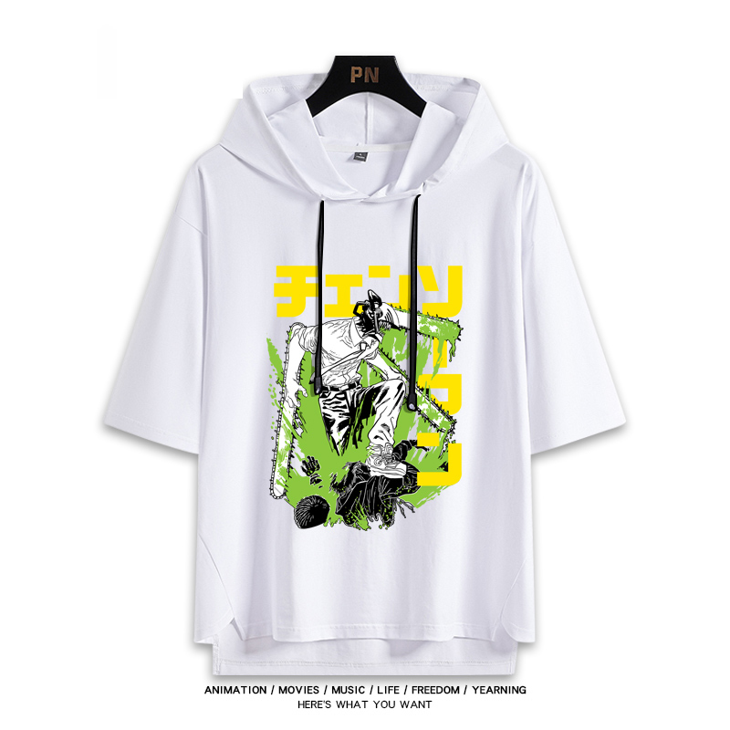 鏈鋸人新款 親子情侶男女連帽短袖T恤-ZUIHANG SHOP