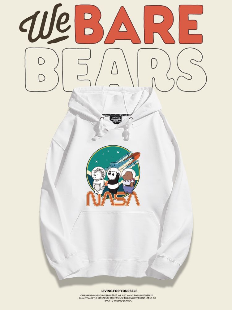 咱們三只裸熊聯名nasa新款 親子情侶男女款連帽衛衣-ZUIHANG SHOP