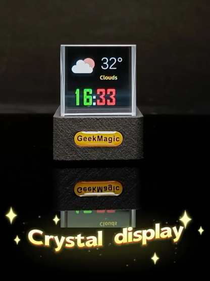 GeekMagic 迷你透明 WiFi 天氣時鐘｜創意桌面擺件顯示器｜現代科技風禮物推薦