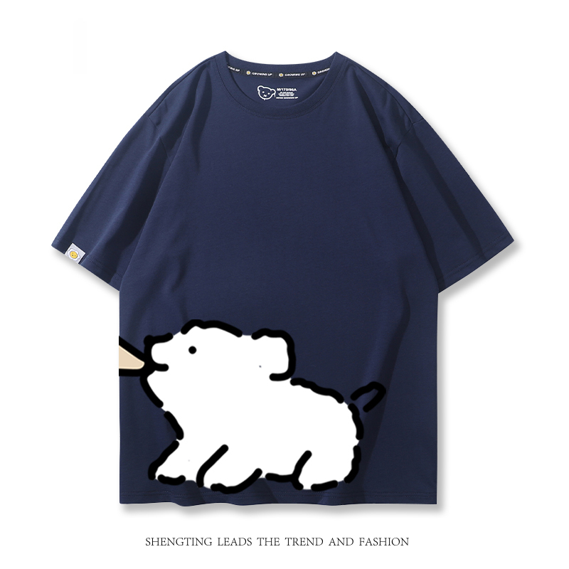 線條小狗 2024親子情侶男女同款 T恤