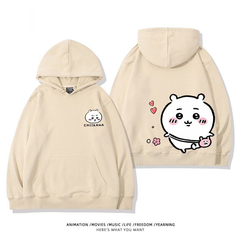 chiikawa 2024秋冬新款親子情侶裝薄絨款連帽衛衣