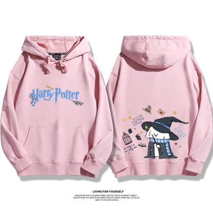 哈利波特聯名線條小狗新款 親子情侶男女款連帽衛衣-ZUIHANG SHOP