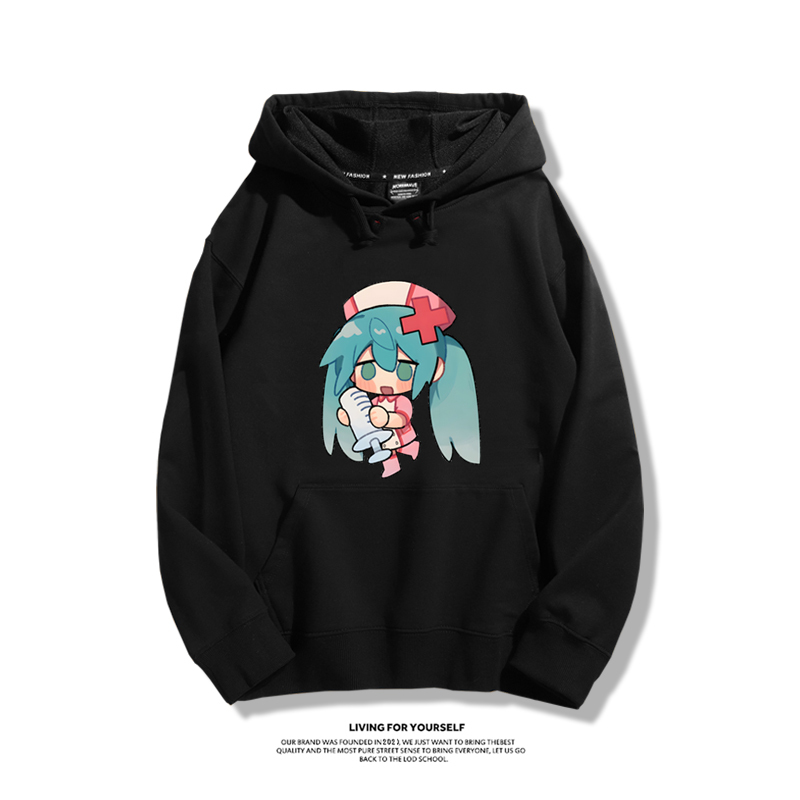 初音未來 秋冬新款 親子情侶男女連帽衛衣