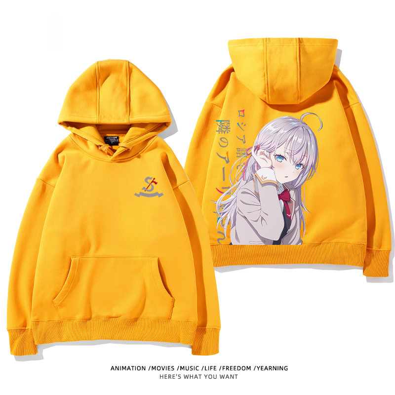 不時輕聲地以俄語遮羞的鄰座艾莉同學新款 親子情侶男女款連帽衛衣-ZUIHANG SHOP