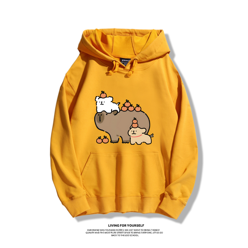萌系卡皮巴拉x線條小狗新款 親子情侶男女款連帽衛衣-ZUIHANG SHOP