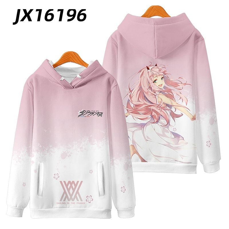 DARLING in the FRANXX 動漫周邊 秋冬潮流寬鬆休閒連帽T