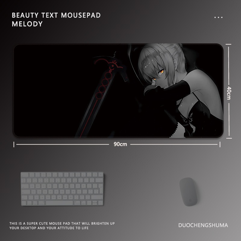 黑色動漫女孩 主題桌墊 布質滑鼠墊-ZUIHANG SHOP