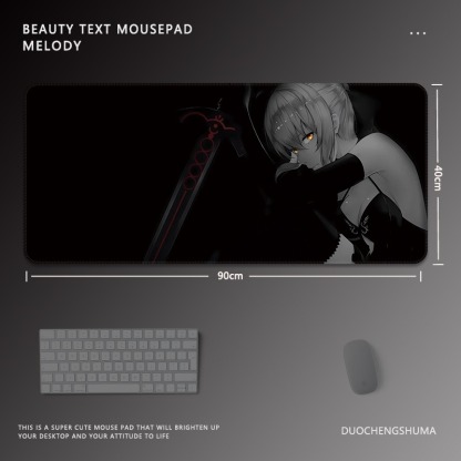 黑色動漫女孩 主題桌墊 布質滑鼠墊-ZUIHANG SHOP