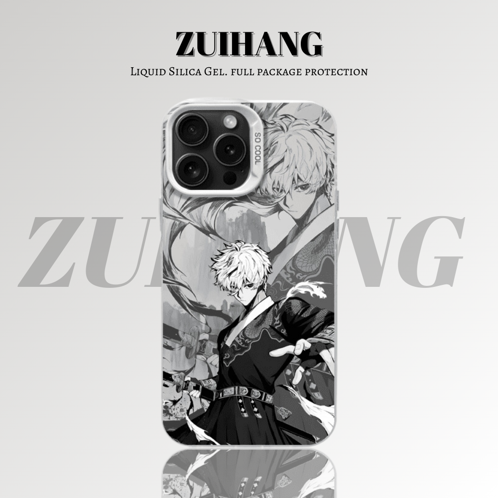 藍色監獄彩銀線條漸變防摔手機殼-ZUIHANG SHOP