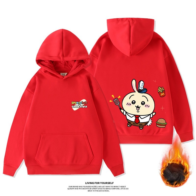 Chiikawa新款 寬鬆百搭 秋冬款 加絨加厚連帽T-ZUIHANG