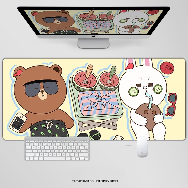 布朗熊 主題桌墊 布質滑鼠墊-ZUIHANG SHOP