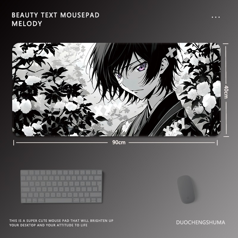 黑色動漫女孩 主題桌墊 布質滑鼠墊-ZUIHANG SHOP