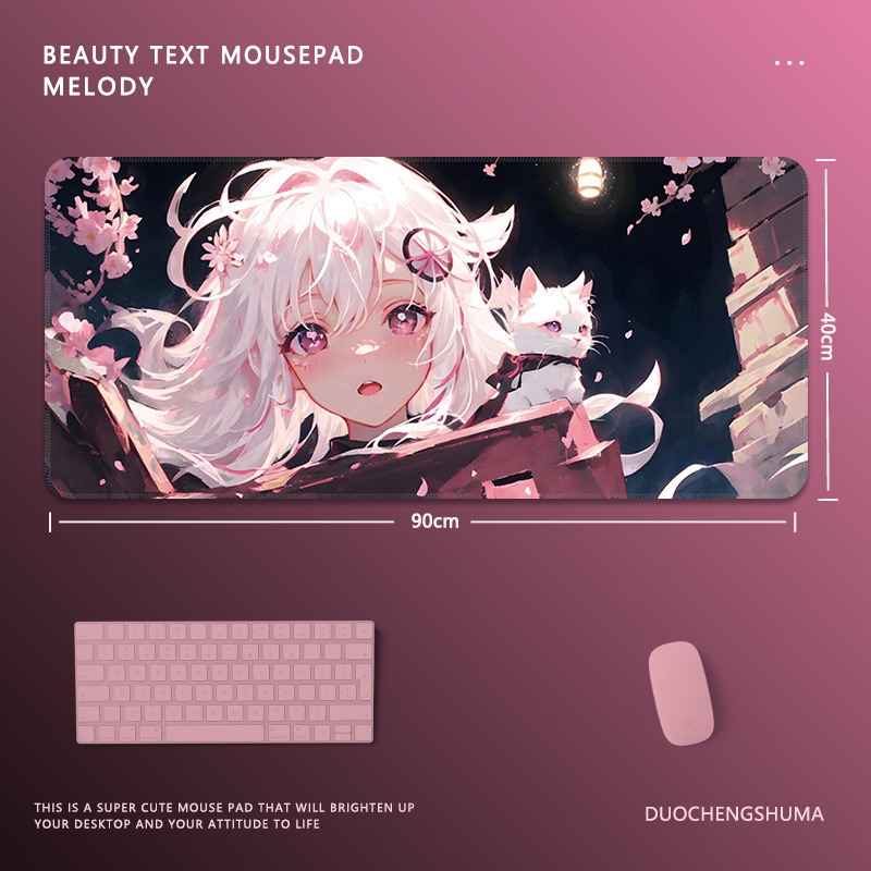 塗鴉黑貓女孩 主題桌墊 布質滑鼠墊-ZUIHANG SHOP