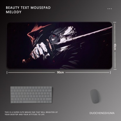 黑色動漫女孩 主題桌墊 布質滑鼠墊-ZUIHANG SHOP