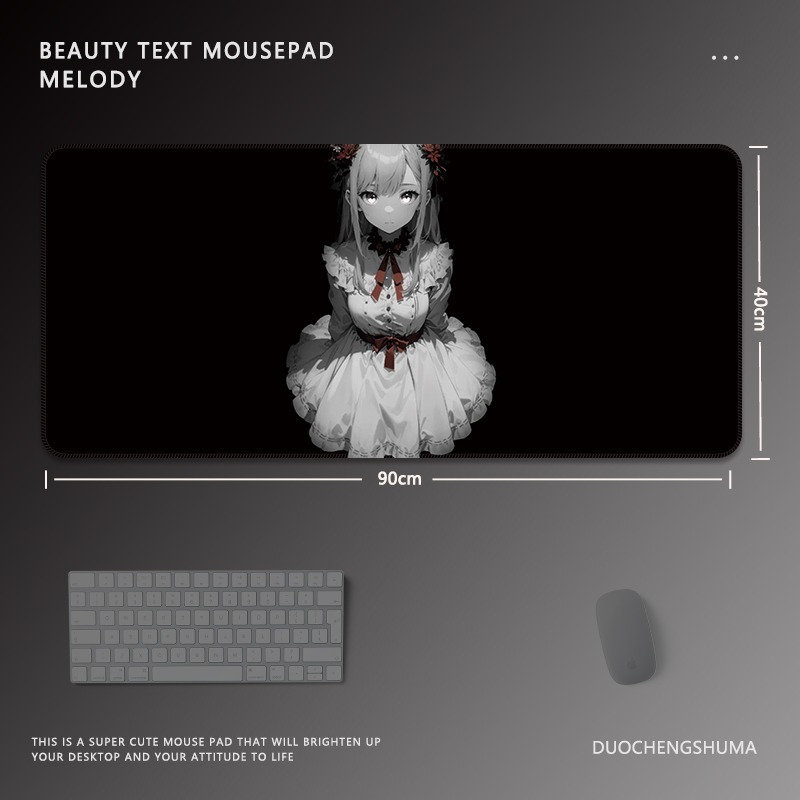 黑色動漫女孩 主題桌墊 布質滑鼠墊-ZUIHANG SHOP